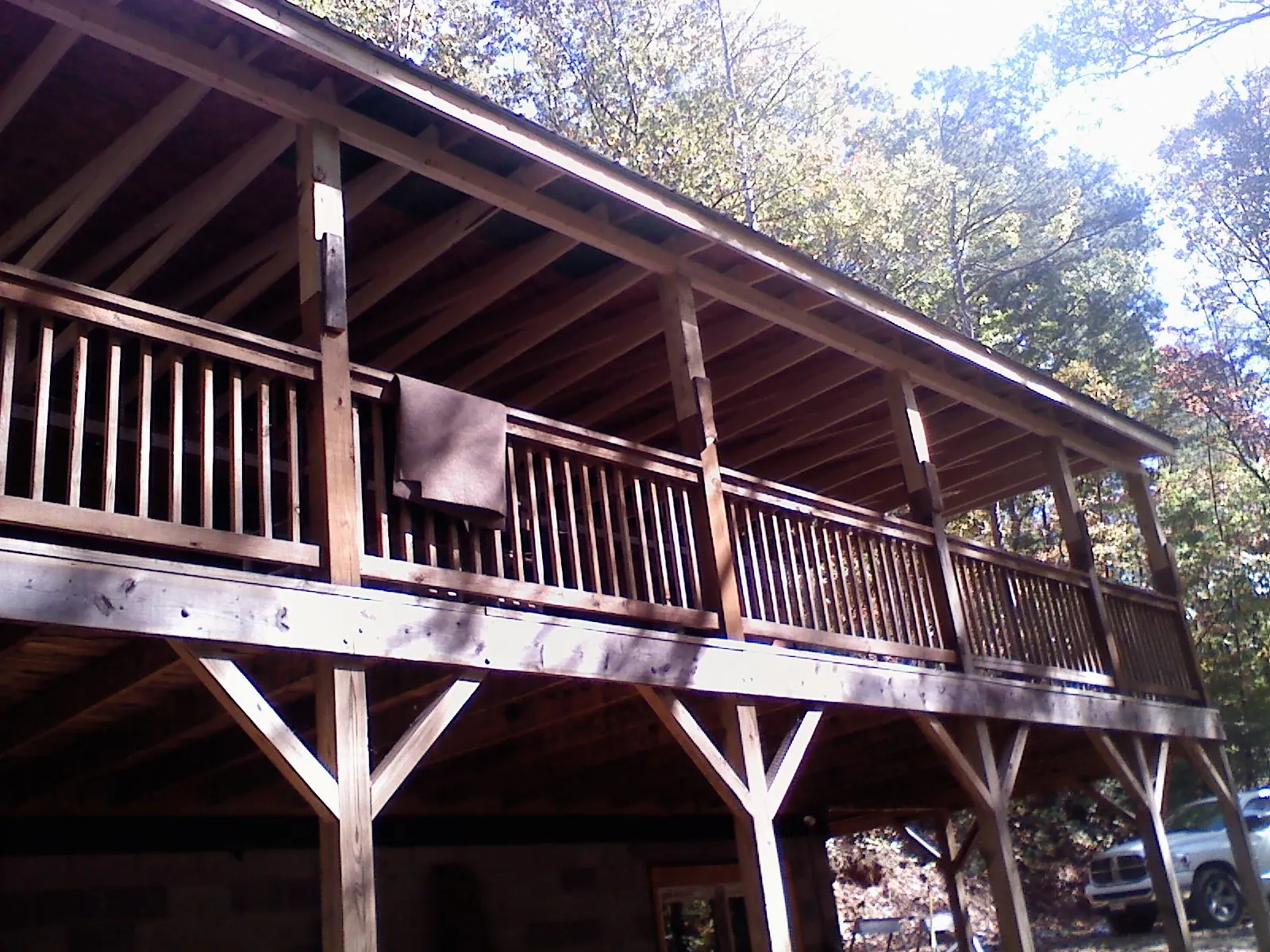 Timber framing under a new elevated porch and deck — Roof Leak Repair in Kandiyohi by Roofing Brothers